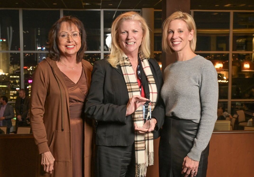 Berkshire Hathaway HomeServices Florida Network Realty receives the prestigious Gold Award from the Aires Broker Network. From left, Bonnie Cameron, Corporate Procurement Specialist, Aires Broker Network, Linda Lindenmoyer, Broker and Vice President of Relocation Services, Berkshire Hathaway HomeServices Florida Network Realty, Joleen Lauffer, President, Aires Broker Network